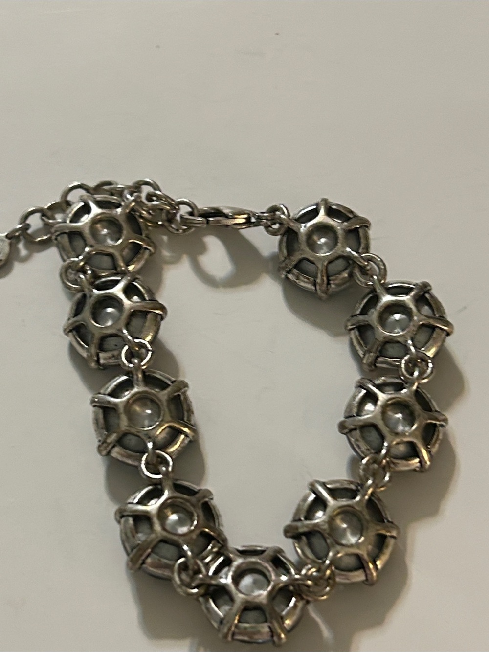 Stella & Dot Smoky Gray Crystal Link Bracelet - Picture 3 of 4